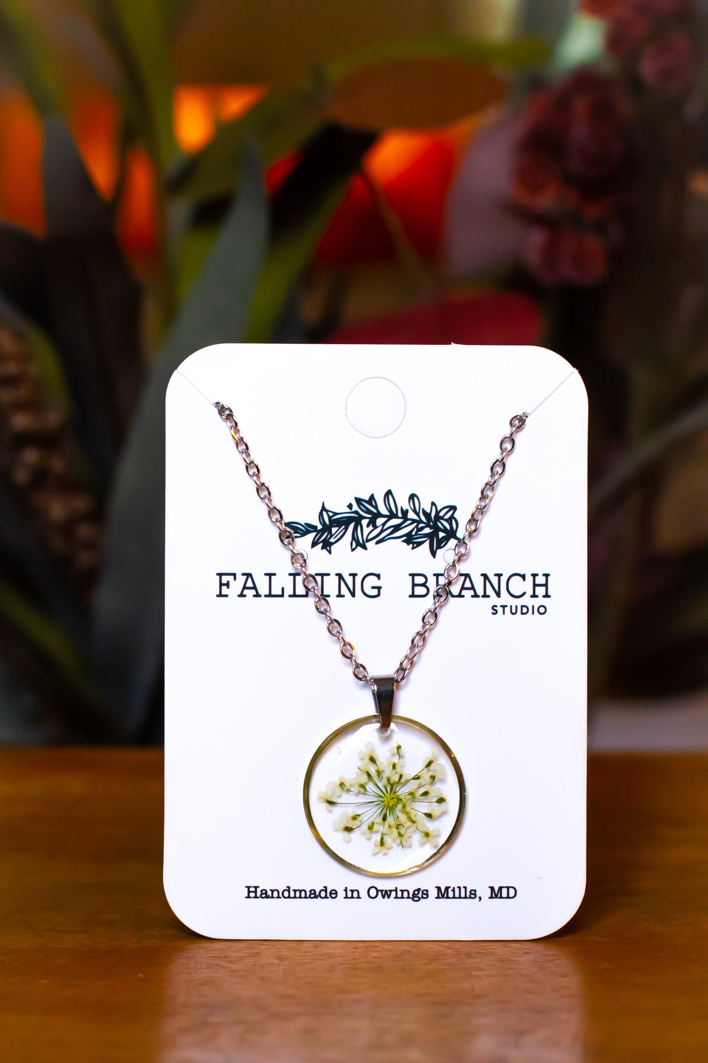 Ethereal Queen Anne's Lace Necklace - Unique Botanical Pendant - Handcrafted Jewelry for Nature Lovers