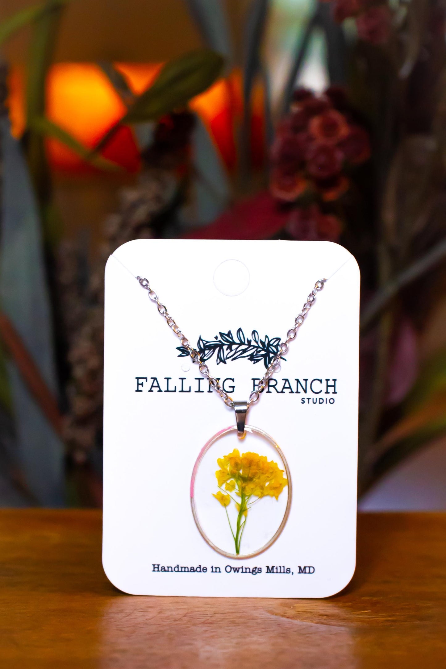 Real Alyssum Necklace - Handmade Resin Jewelry with Dried Flowers - Nature-Inspired Gift for Her