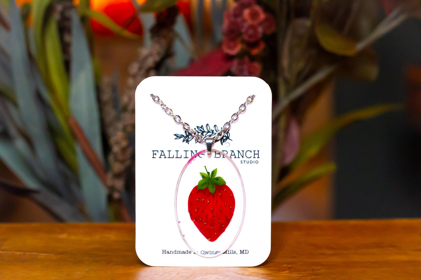 Charming Strawberry Necklace - Dainty Fruit Pendant - Handcrafted Minimalist Jewelry for Nature Lovers