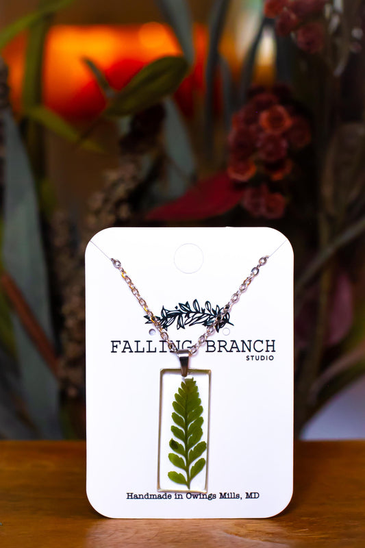 Real Pressed Fern Necklace - Dainty Minimalist Boho Pendant - Handmade Resin Jewelry for Nature Lovers