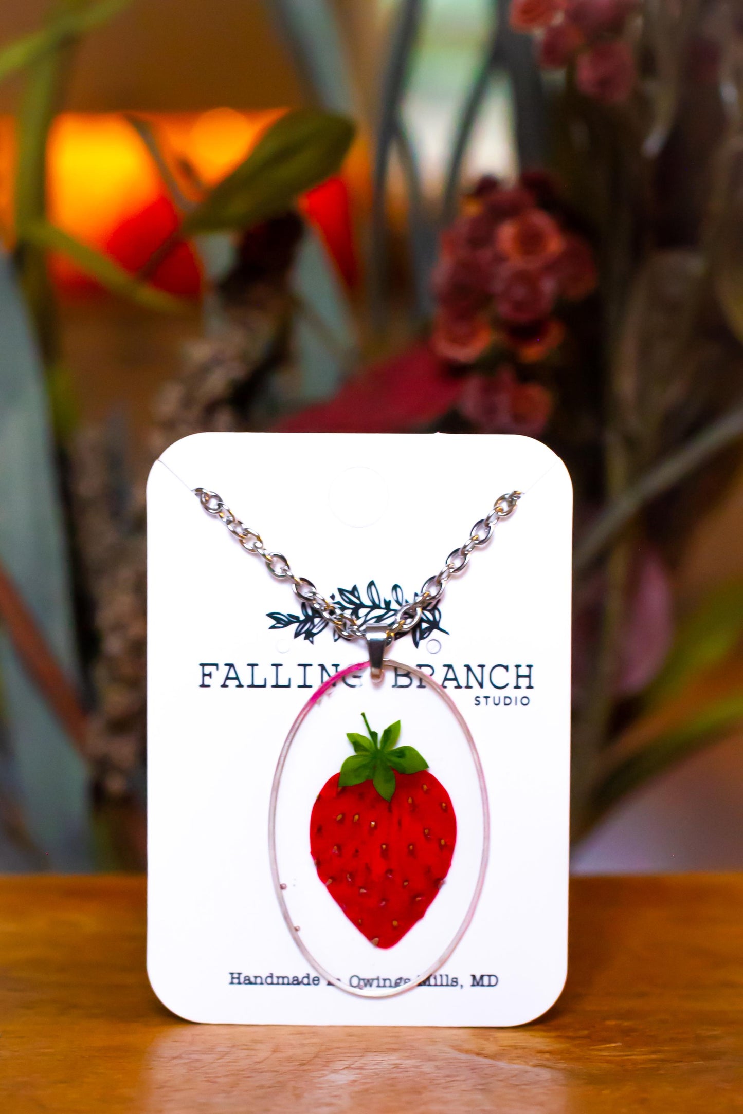 Charming Strawberry Necklace - Dainty Fruit Pendant - Handcrafted Minimalist Jewelry for Nature Lovers