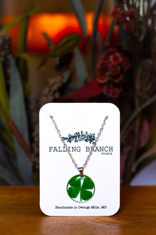 Lucky Four-Leaf Clover Necklace - Dainty Handcrafted Pendant - Unique Botanical Jewelry for Nature Lovers