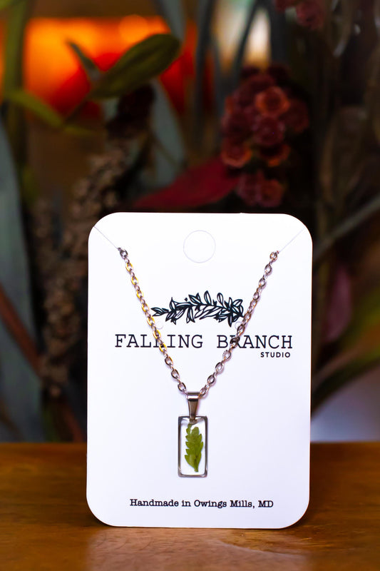 Real Pressed Fern Necklace - Dainty Minimalist Boho Pendant - Handmade Resin Jewelry for Nature Lovers