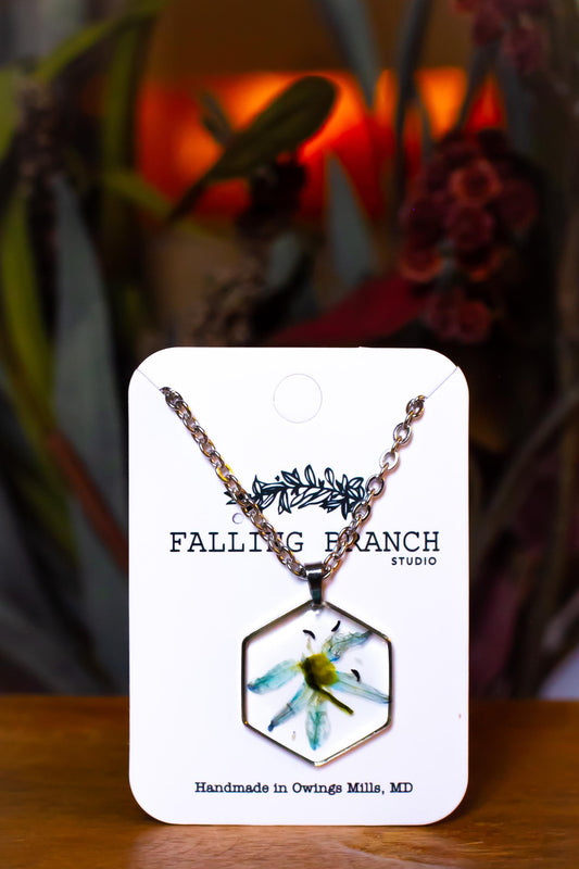 Whimsical Scilla Necklace - Dainty Wildflower Pendant - Handcrafted Botanical Jewelry for Nature Lovers