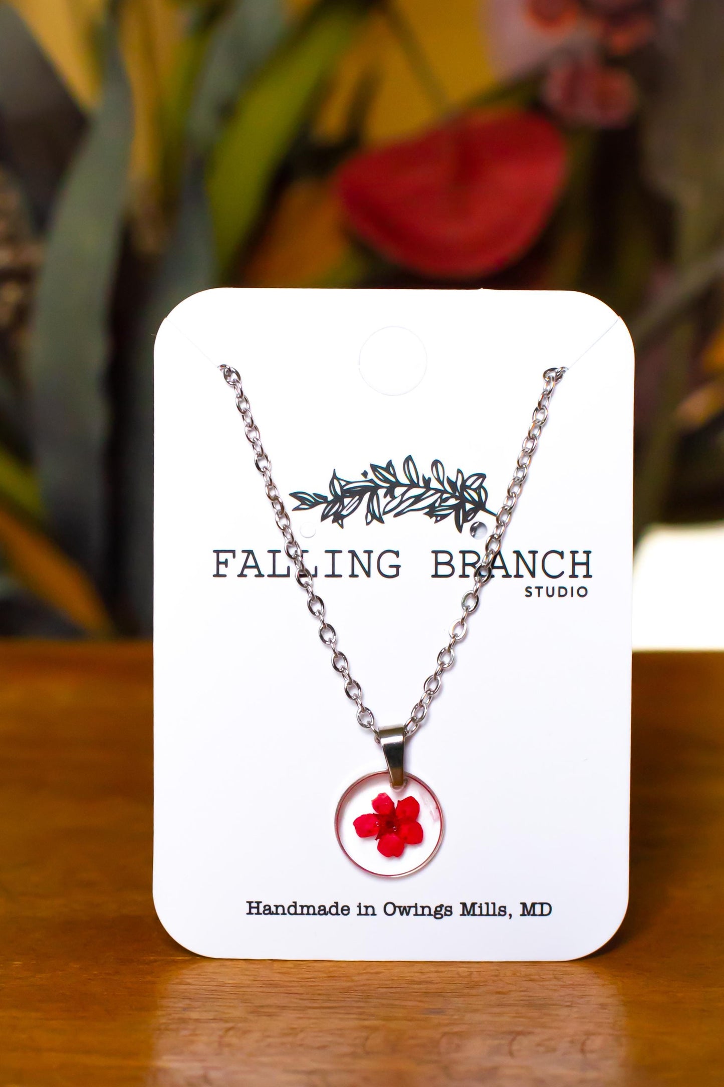 Handmade Dainty Boho Necklace - Minimalist Resin Pendant with Real Pressed Five-Petal Flower - Unique Nature-Inspired Jewelry Gift for Her