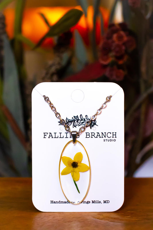 Dainty Boho Real Anemone Necklace - Minimalist Resin Jewelry with Real Pressed Flowers - Handmade Nature-Inspired Gift