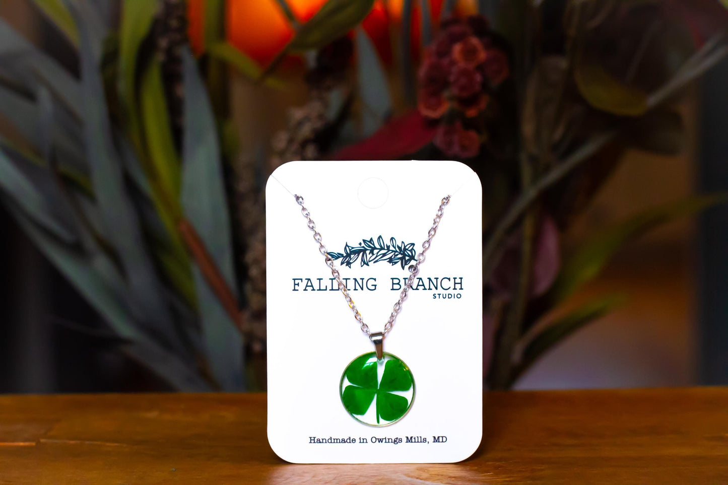 Lucky Four-Leaf Clover Necklace - Dainty Handcrafted Pendant - Unique Botanical Jewelry for Nature Lovers