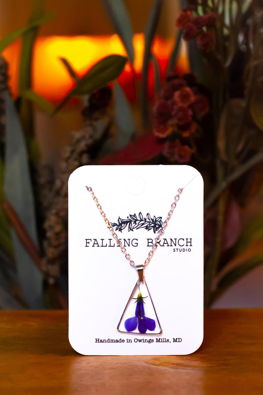 Whimsical Lobelia Necklace - Dainty Floral Pendant - Handcrafted Botanical Jewelry for Nature Lovers