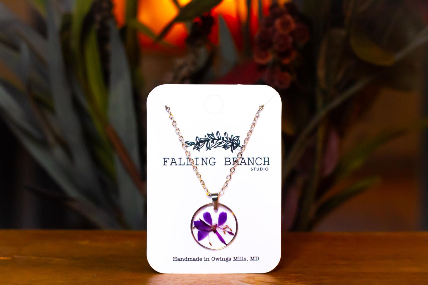 Elegant Fireweed Necklace - Dainty Wildflower Pendant - Handcrafted Botanical Jewelry for Nature Lovers