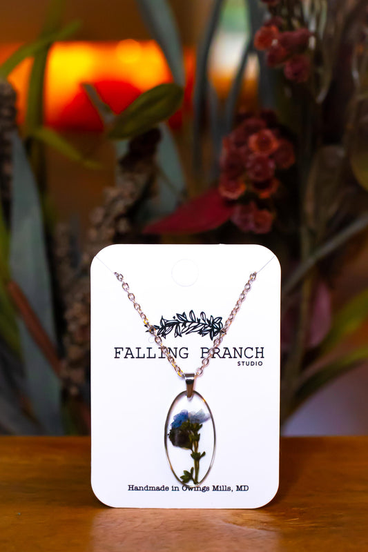 Romantic Forget-Me-Not Necklace - Dainty Floral Pendant - Handcrafted Botanical Jewelry for Nature Lovers