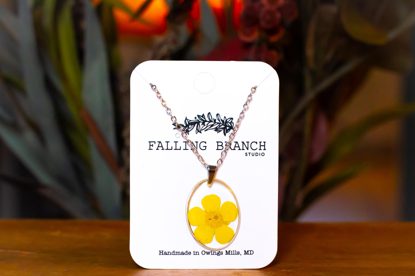 Real Buttercup Flower Necklace - Dainty Minimalist Boho Jewelry for Nature Lovers - Handmade Pressed Flower Pendant - Unique Gift for Women