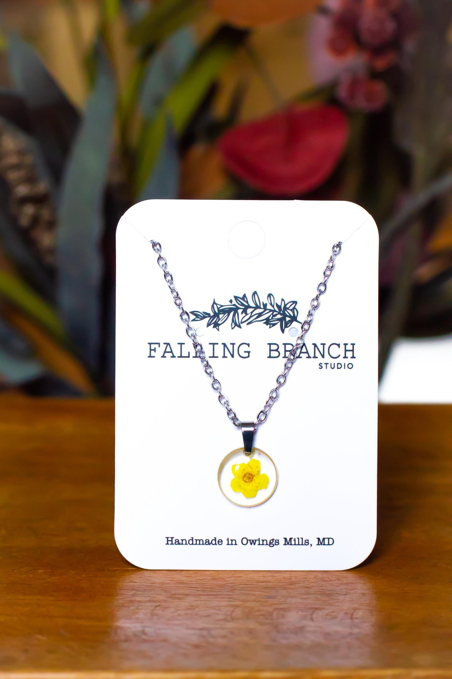 Handmade Dainty Boho Necklace - Minimalist Resin Pendant with Real Pressed Five-Petal Flower - Unique Nature-Inspired Jewelry Gift for Her