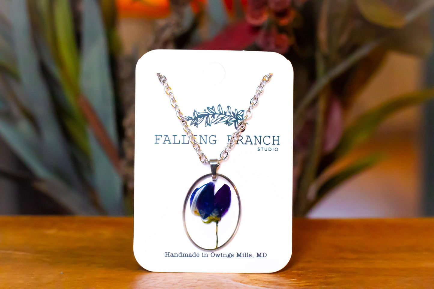 Delicate Lupine Necklace - Dainty Wildflower Pendant - Handcrafted Botanical Jewelry for Nature Lovers