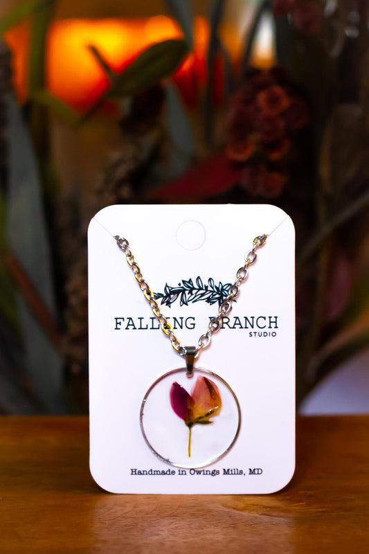 Delicate Lupine Necklace - Dainty Wildflower Pendant - Handcrafted Botanical Jewelry for Nature Lovers