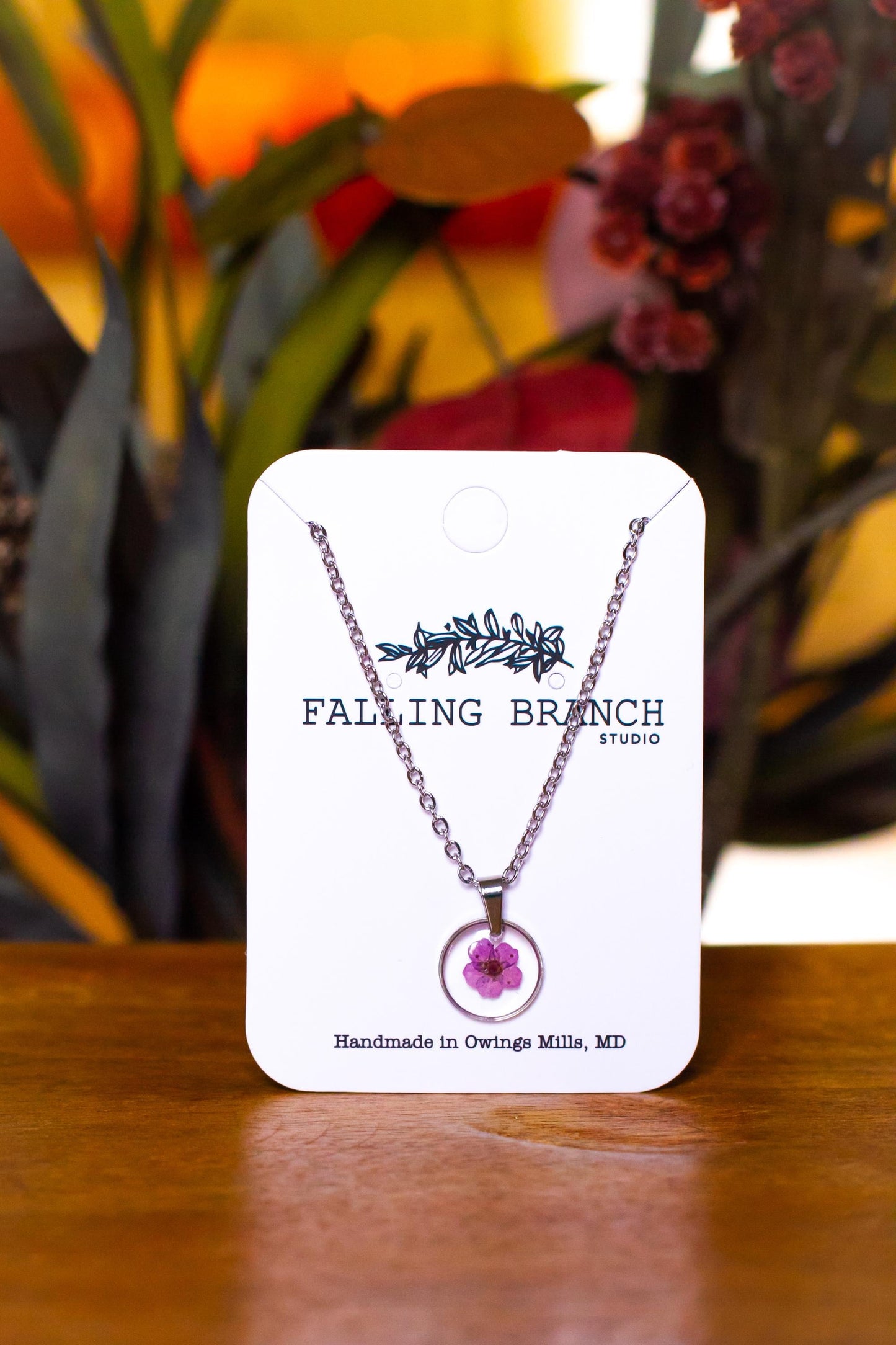 Handmade Dainty Boho Necklace - Minimalist Resin Pendant with Real Pressed Five-Petal Flower - Unique Nature-Inspired Jewelry Gift for Her