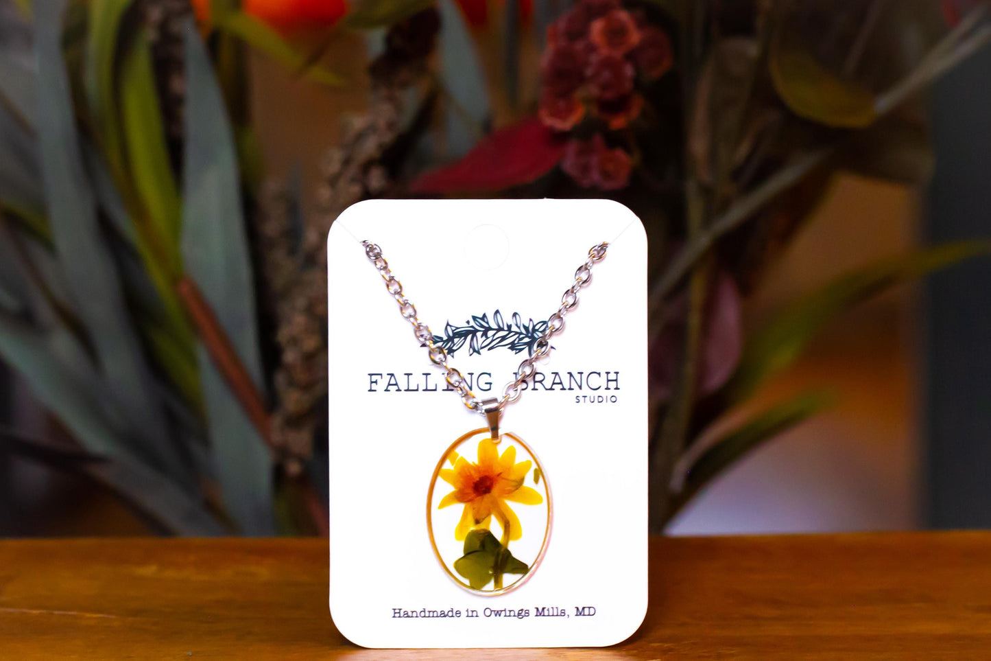 Rustic Wildflower Necklace - Dainty Handmade Pendant - Botanical Jewelry for Nature Enthusiasts