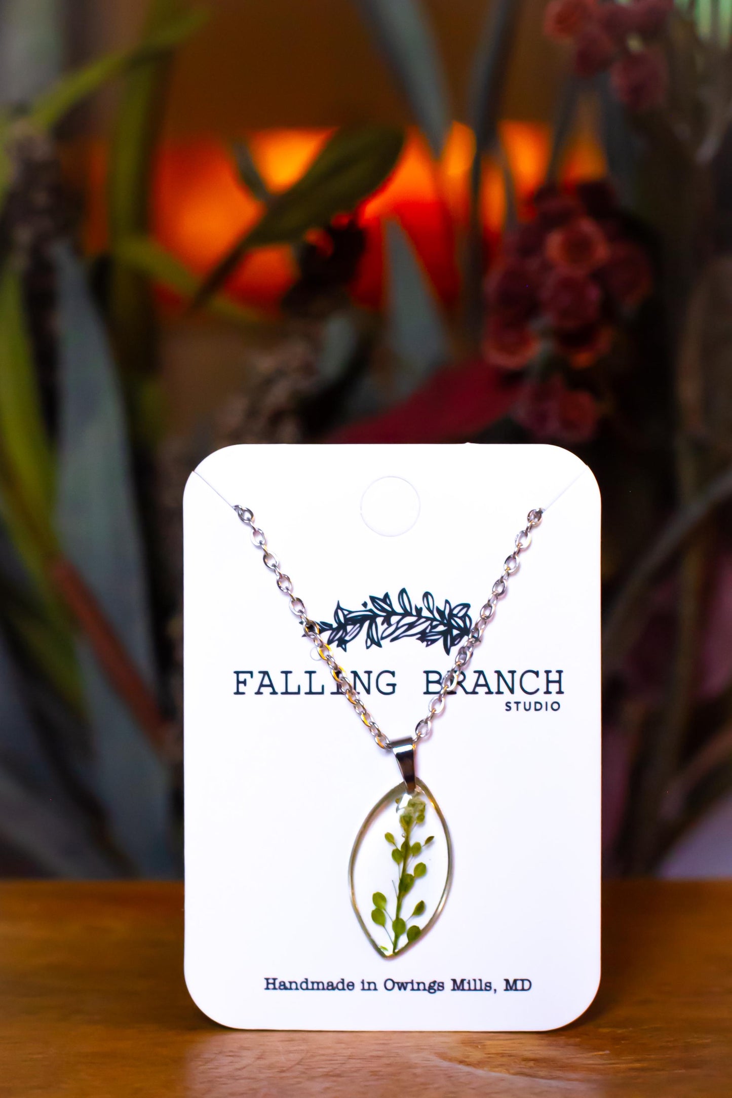 Earthy Wild Grass Necklace - Dainty Botanical Pendant - Handcrafted Minimalist Nature Jewelry