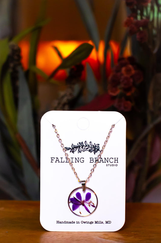 Elegant Fireweed Necklace - Dainty Wildflower Pendant - Handcrafted Botanical Jewelry for Nature Lovers