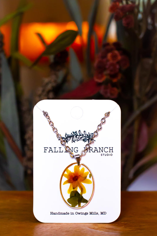 Rustic Wildflower Necklace - Dainty Handmade Pendant - Botanical Jewelry for Nature Enthusiasts