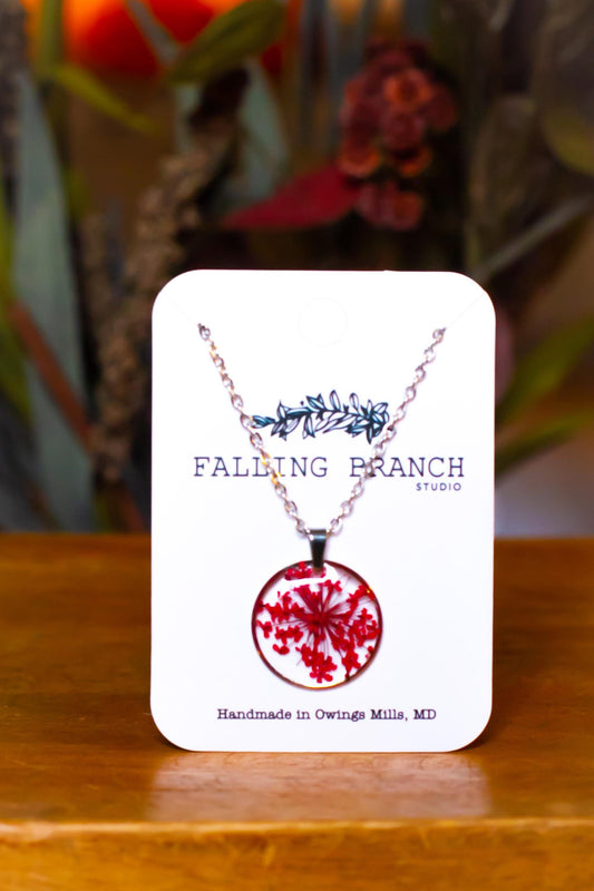 Ethereal Queen Anne's Lace Necklace - Unique Botanical Pendant - Handcrafted Jewelry for Nature Lovers